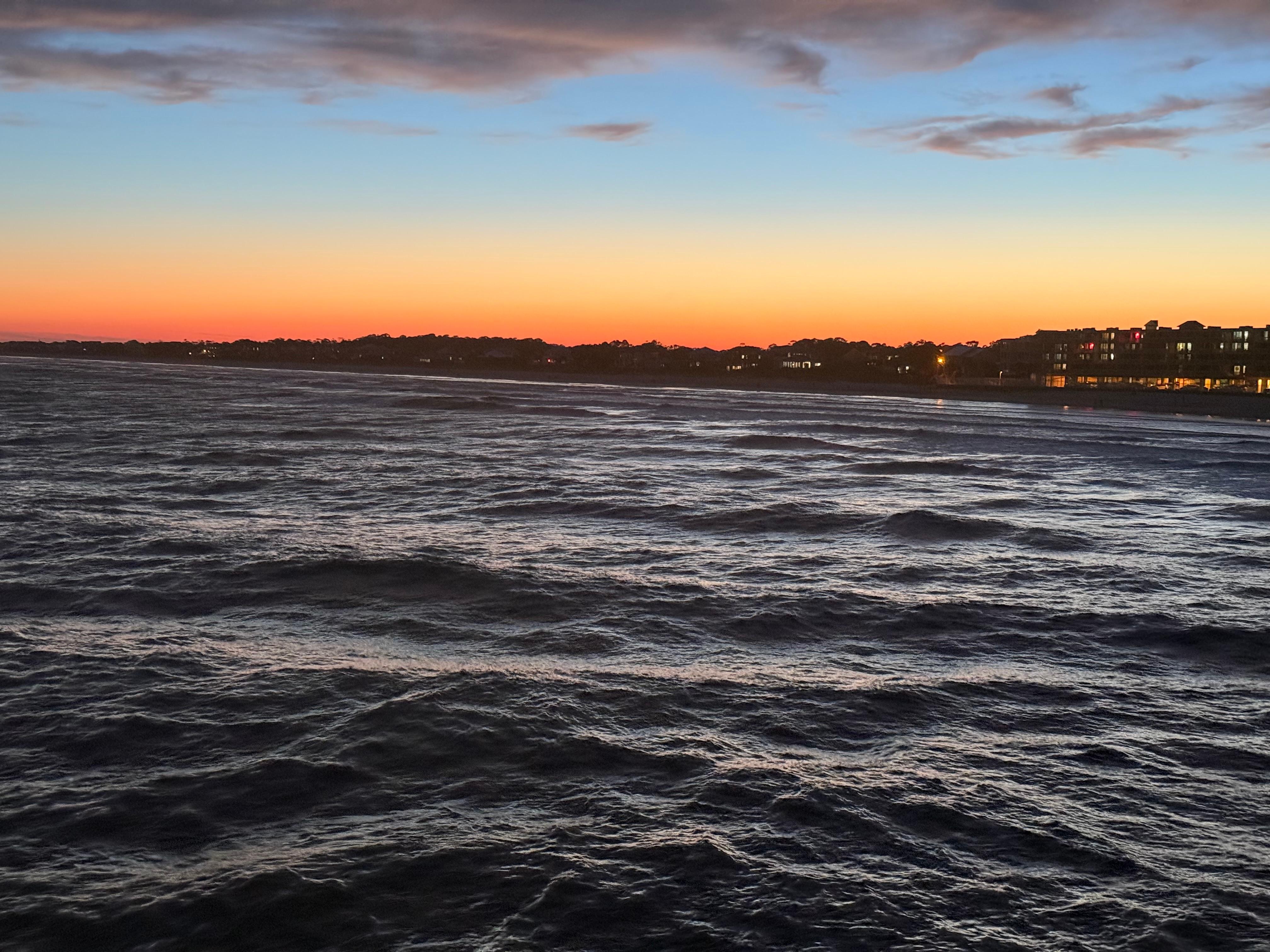 Folly Beach at sunset from the pier 