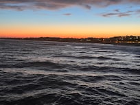 Folly Beach at sunset from the pier