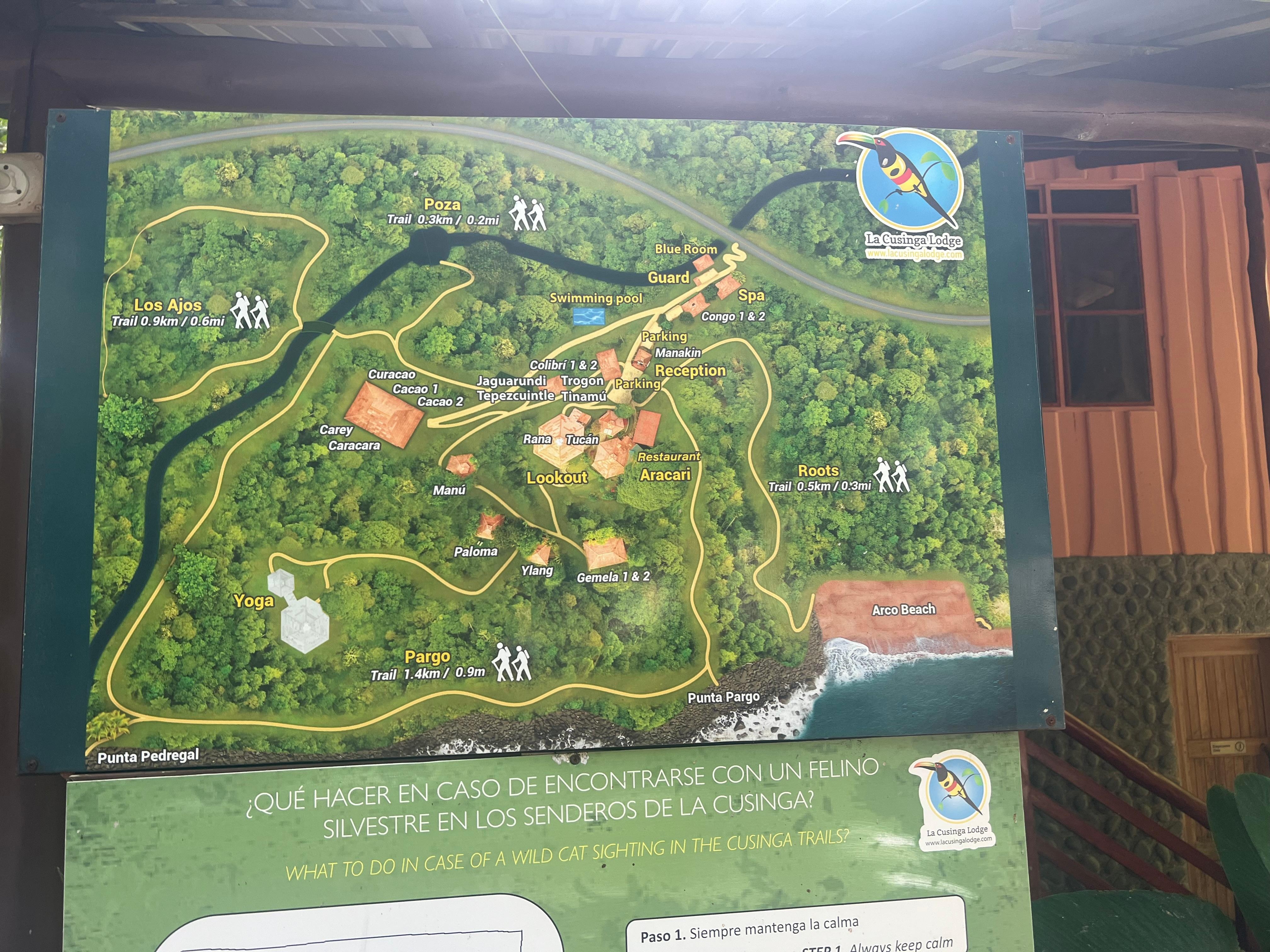 Map of La Cusinga grounds