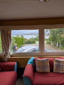 View from the caravan unloading the car