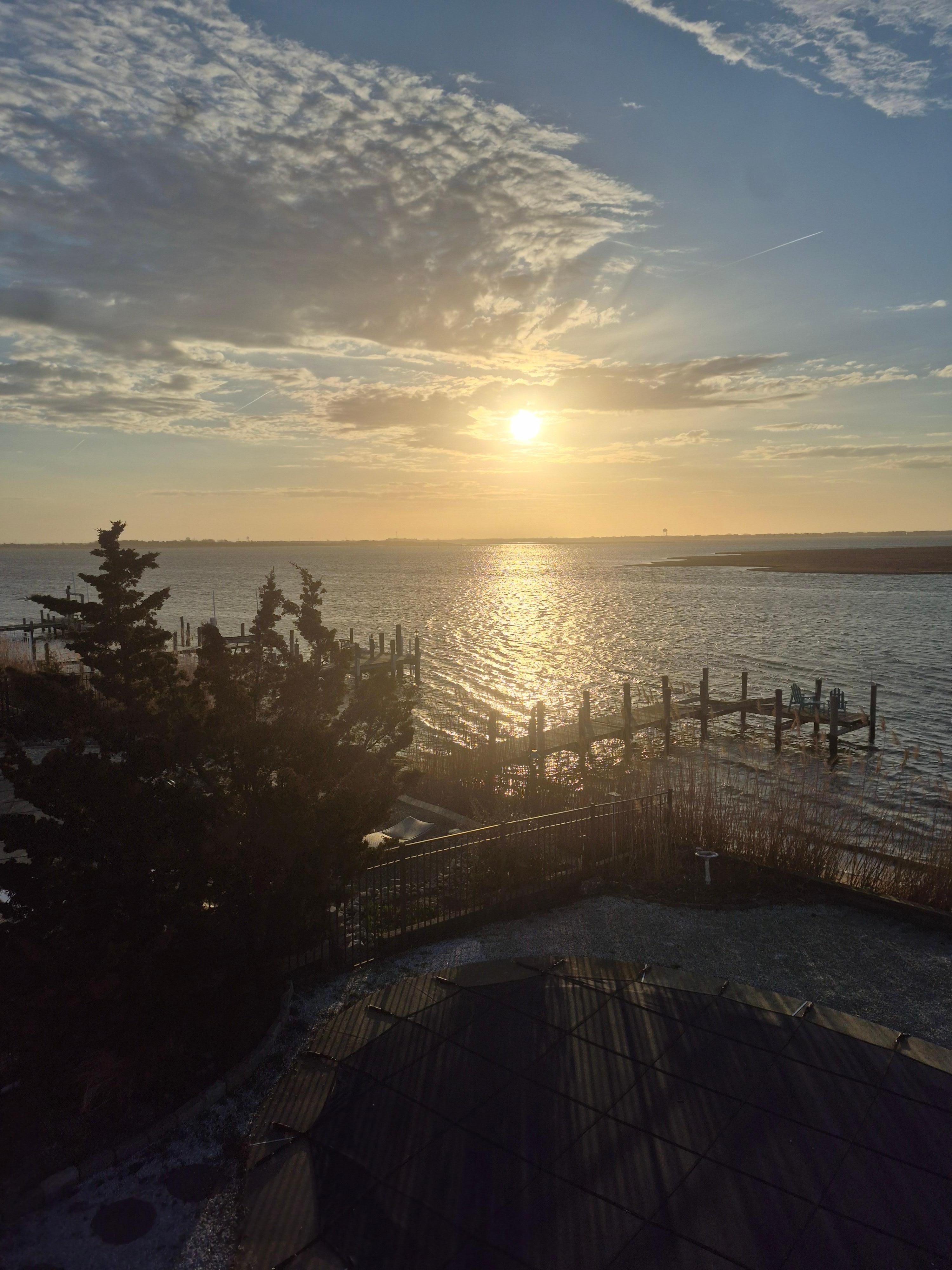 Morning view from the second floor deck. 