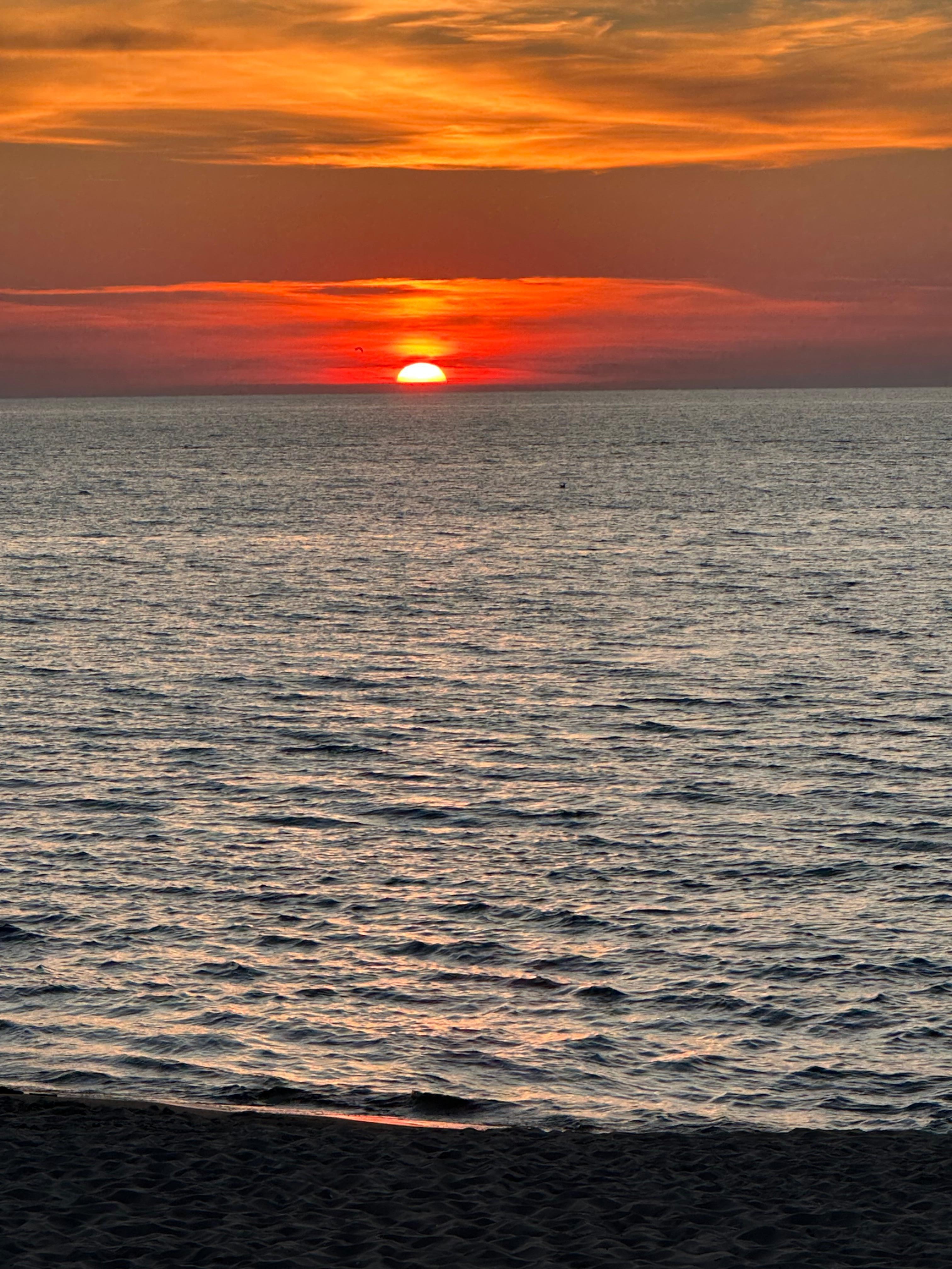 Tunnel Beach at sunset.