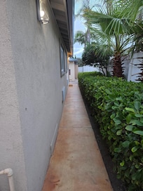 Room located away from the rest. Down the path. First thought just a walkway. Had to do a double take looking for the room