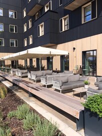 The terrace of the hotel.