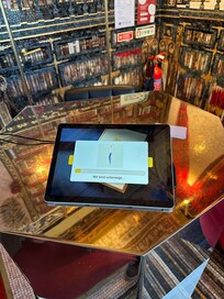 In lobby waiting for person to help us.