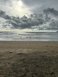 Beach in front of the hotel.