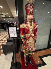 Life-size nutcrackers along the corridor
