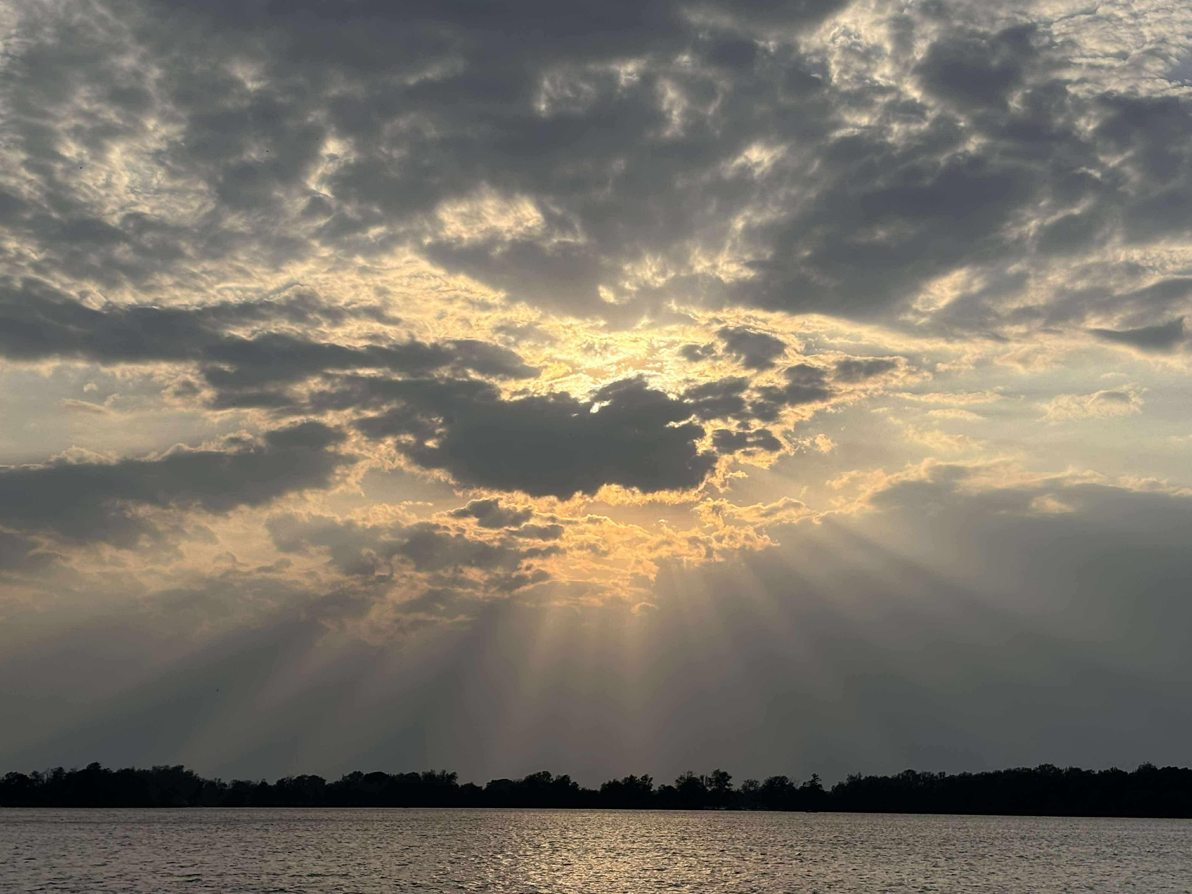 Sunset on Gun Lake. 