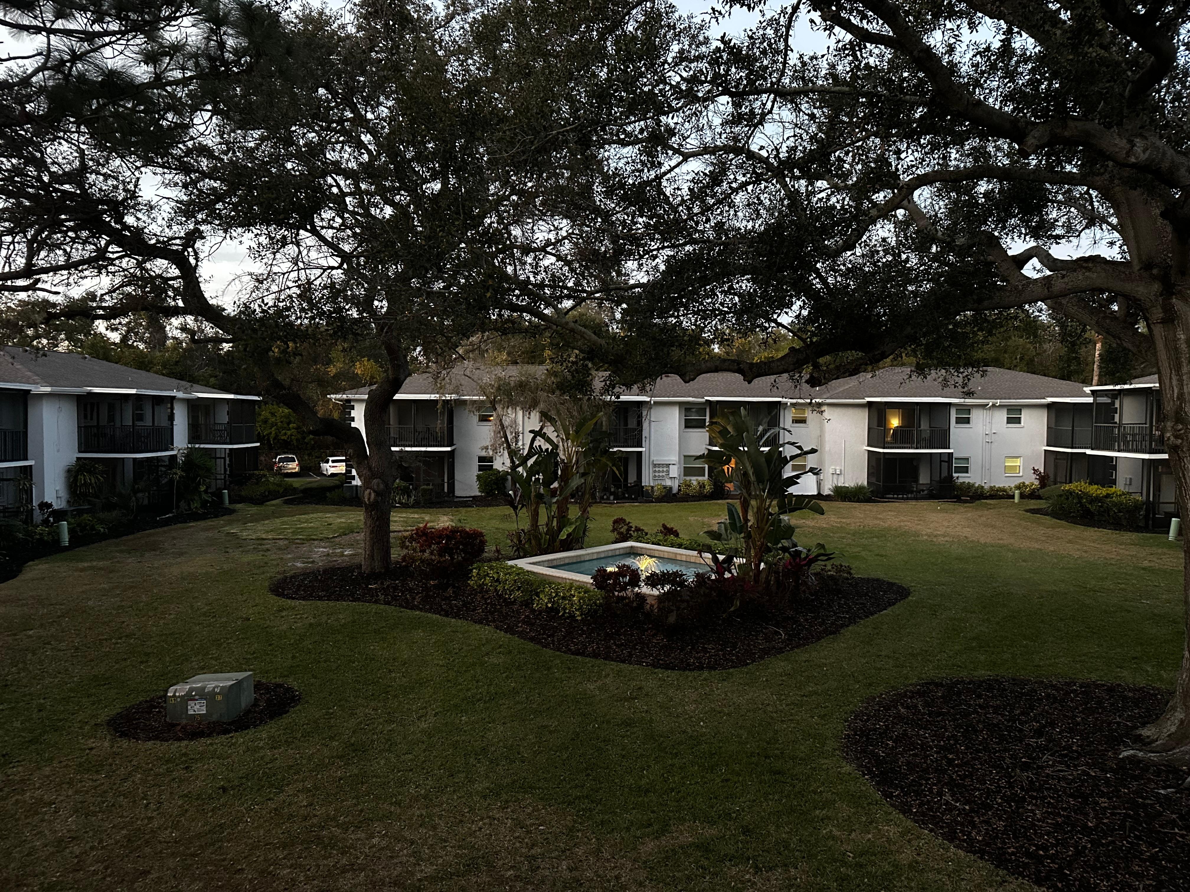 Courtyard from screened balcony