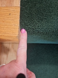 Carpeted, cutout stair