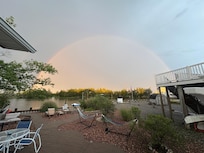 Rainbow-outdoor seating area