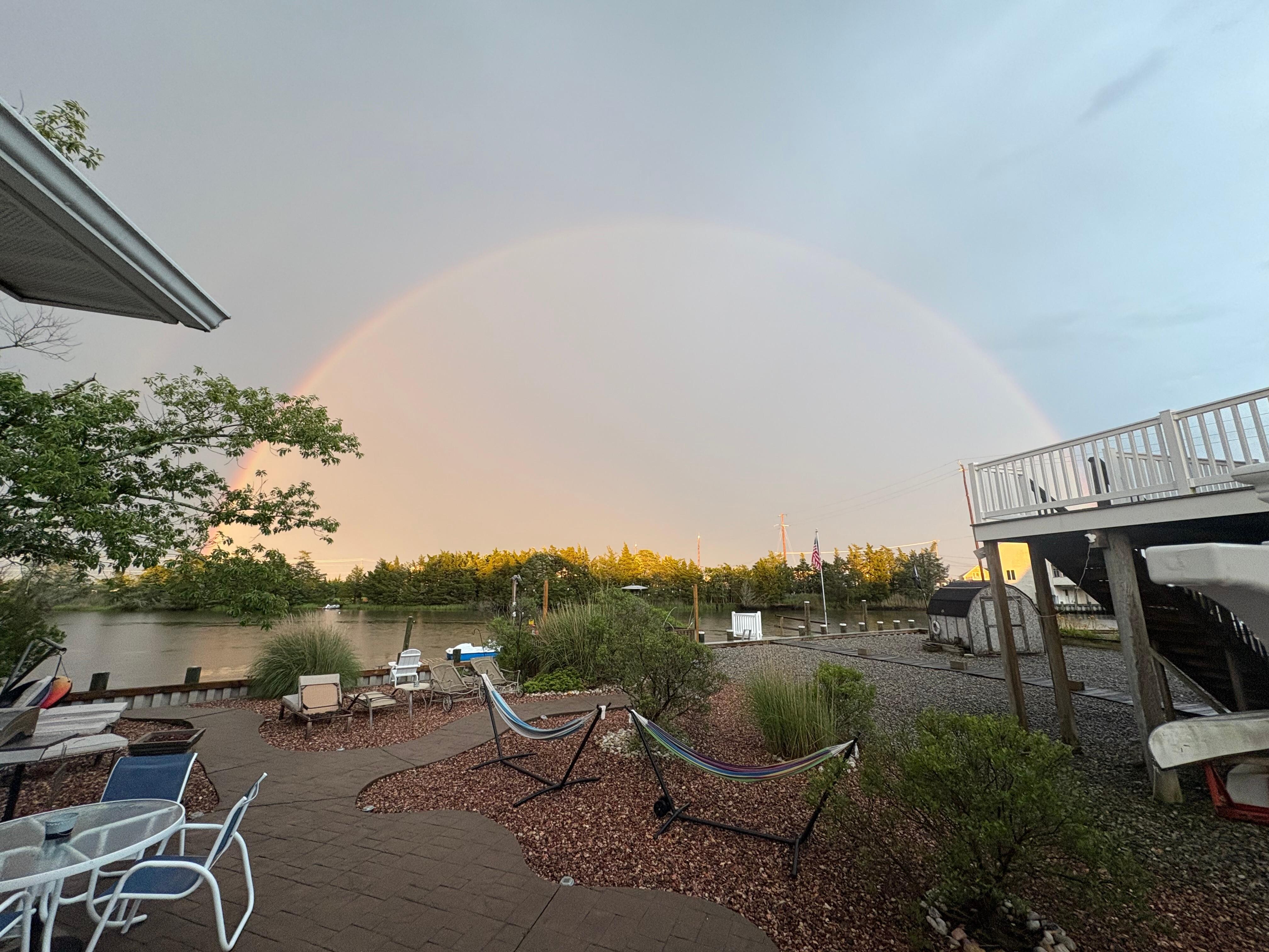 Rainbow-outdoor seating area