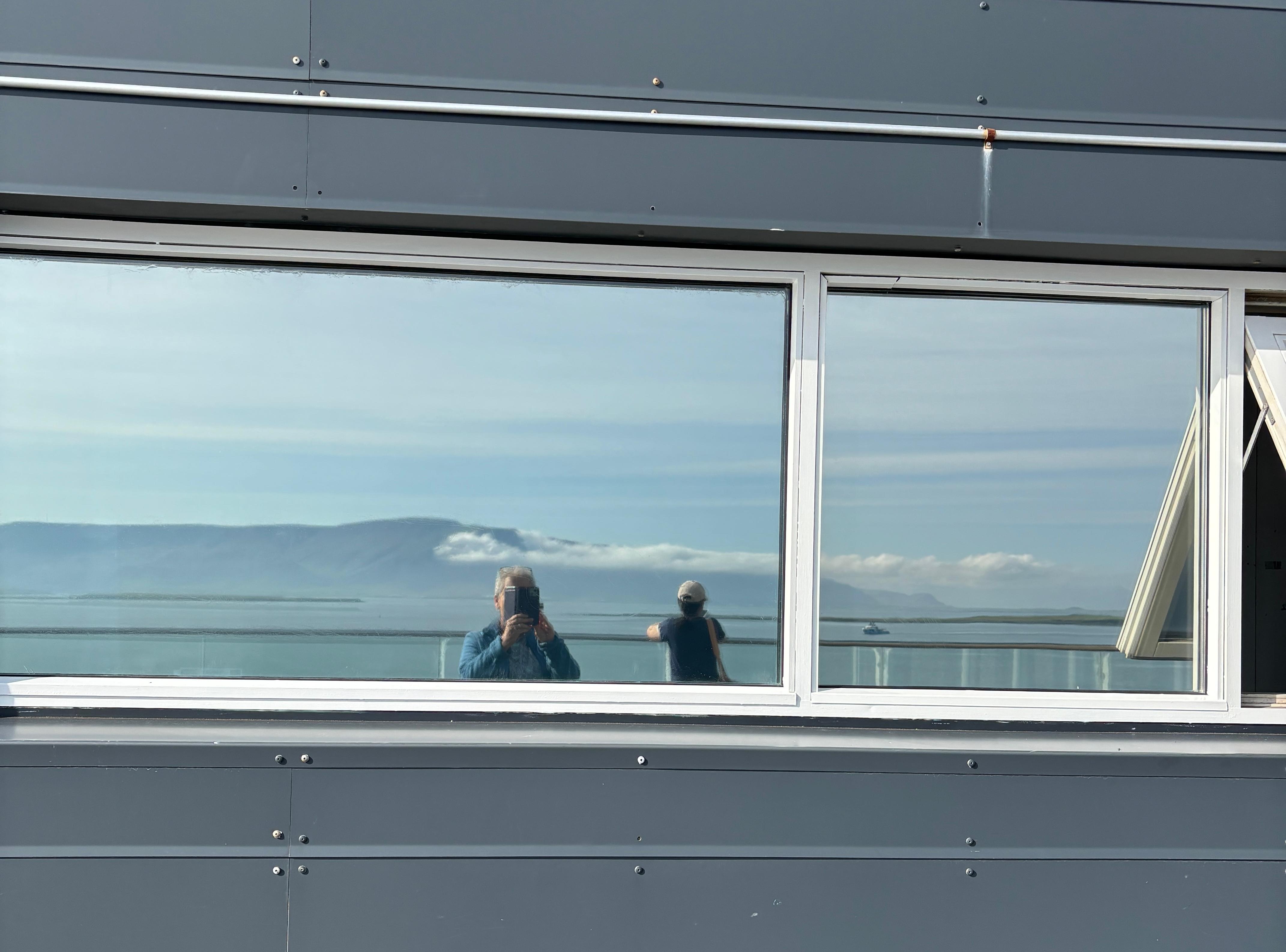 Reflected view from Sky Lounge deck.