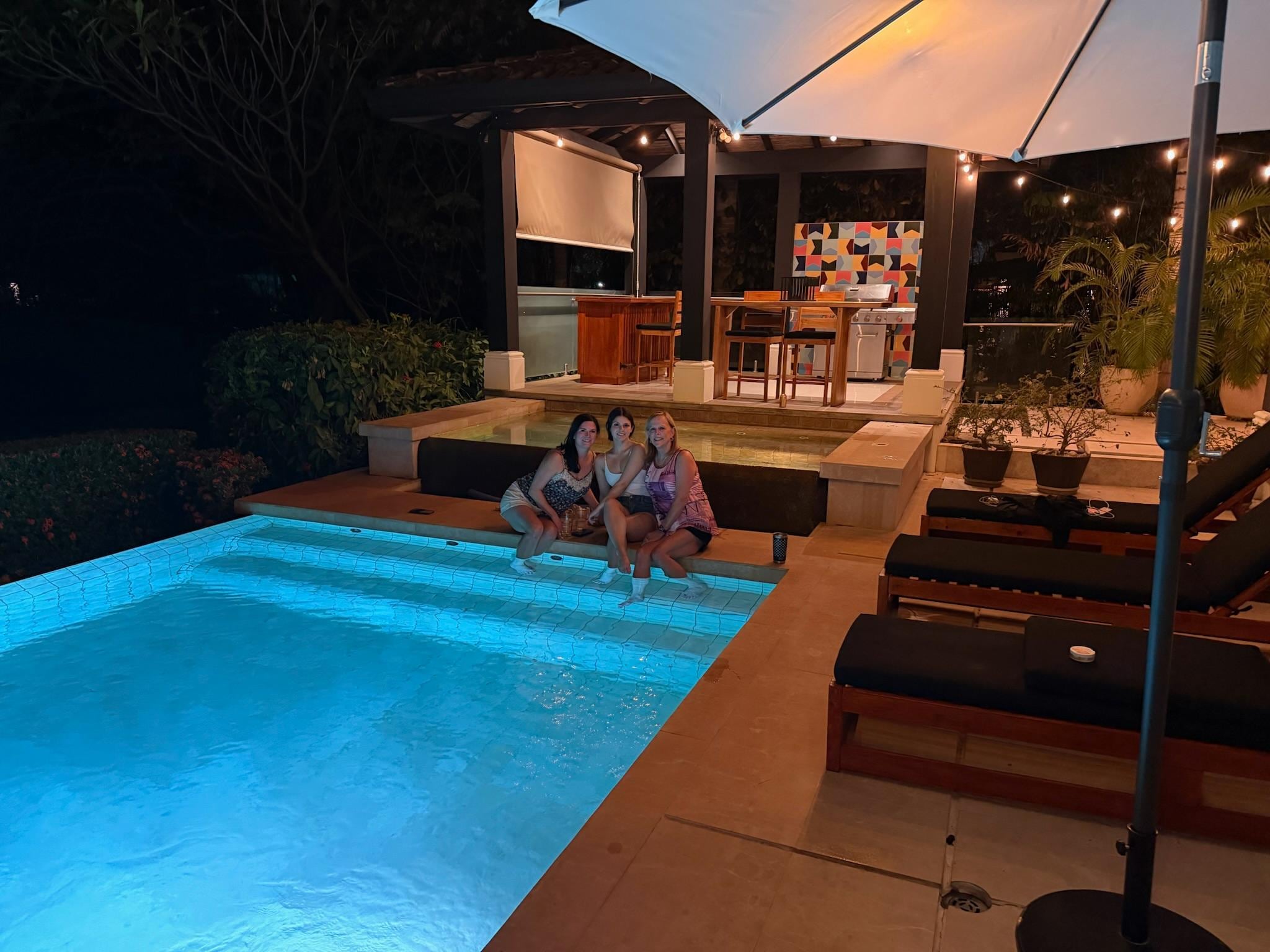 Evenings grilling by the pool after surfing that day were the best! 