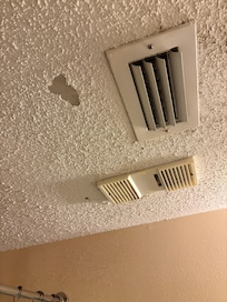 Dust in the vents with peeling paint