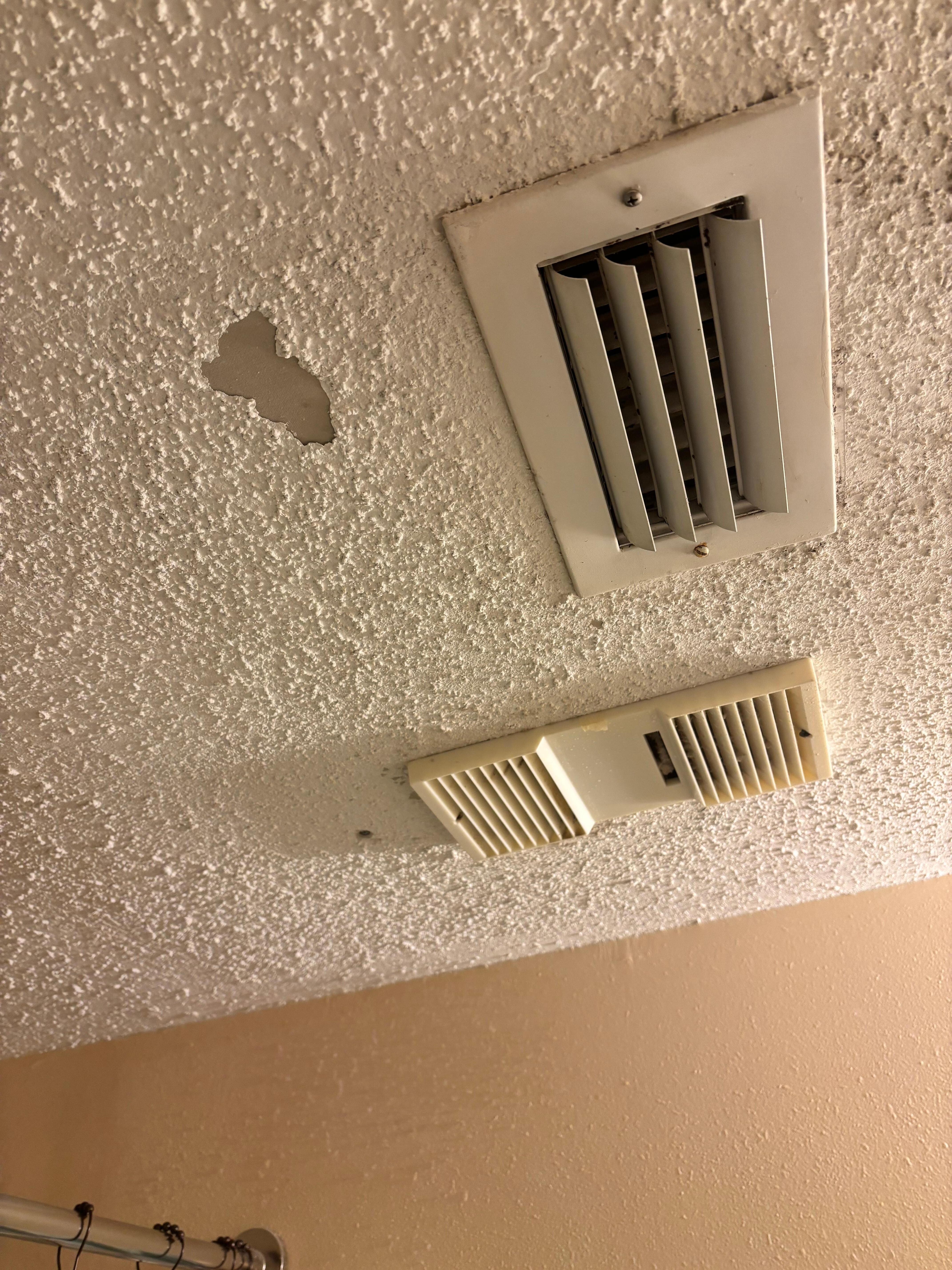 Dust in the vents with peeling paint