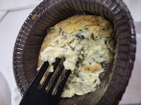 Center of quiche was RAW.