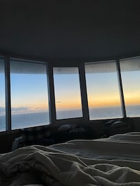 View of ocean from the bed