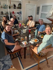 Enjoying our evening meal.