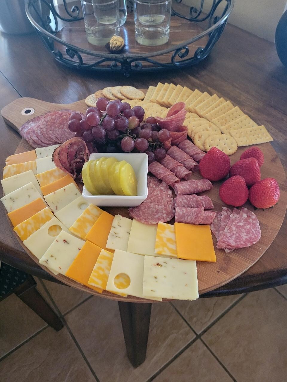 The charcuterie board was so great after a day of shopping