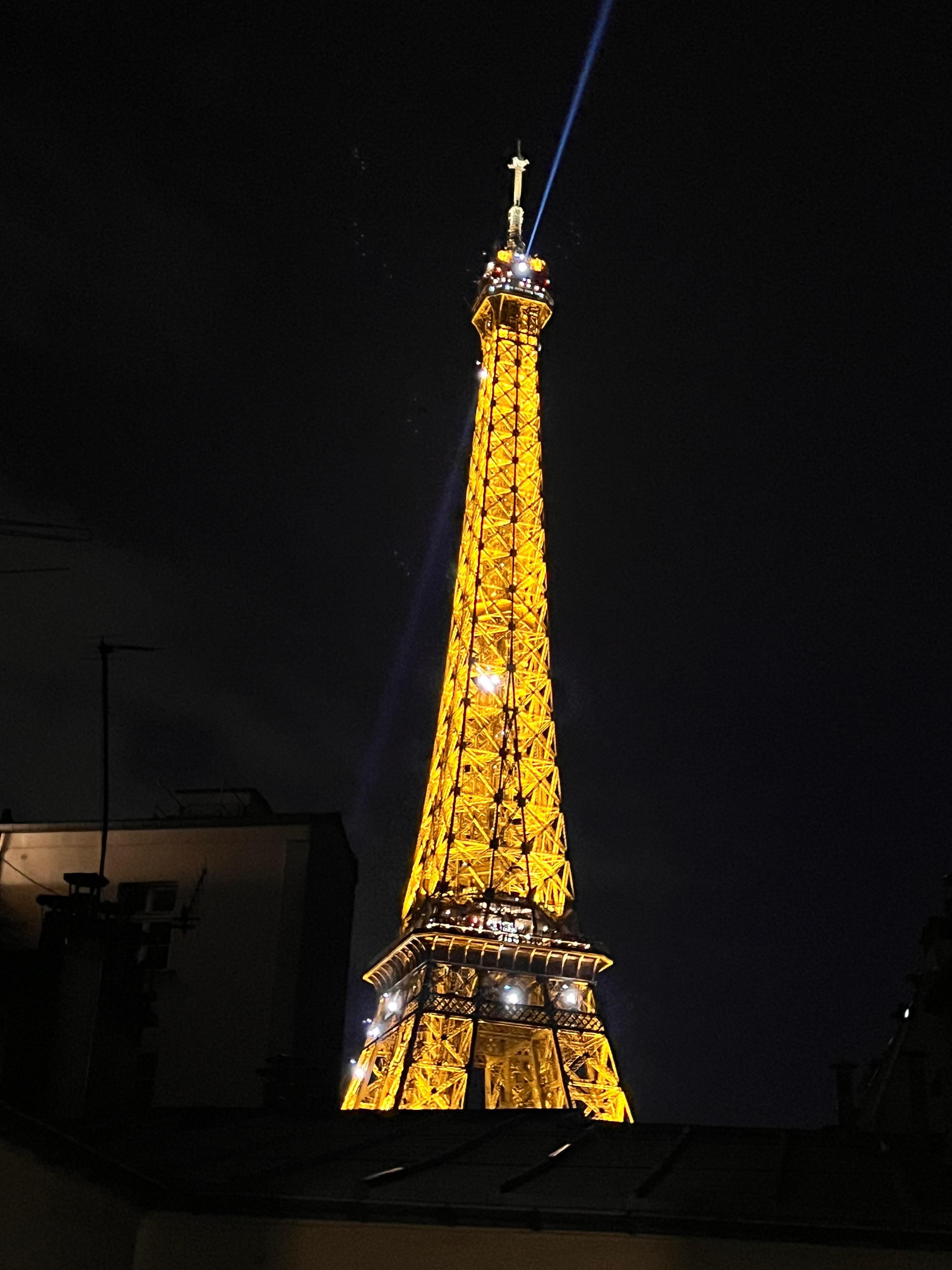 The view from our living room and night. 