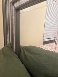 Bed and headboard stained