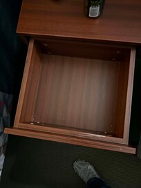 Crumbs inside drawer
