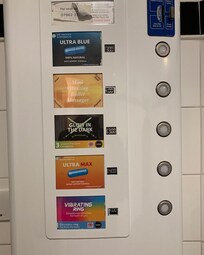 In the men’s bathroom. Yuck.