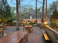 Deck with picnic style tables