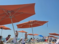 On the beach!