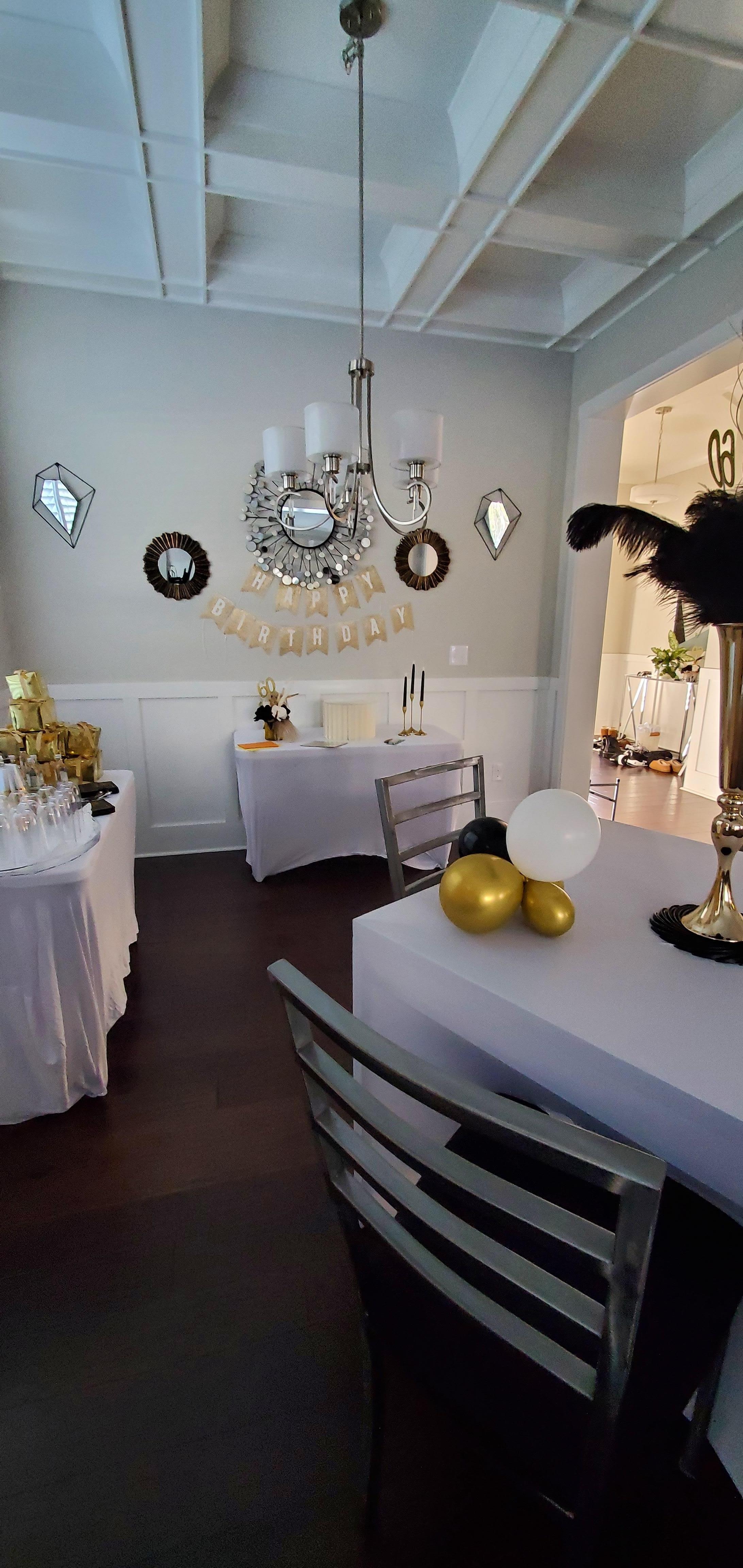 Plenty of room in the dining area to fix 3 small tables. 