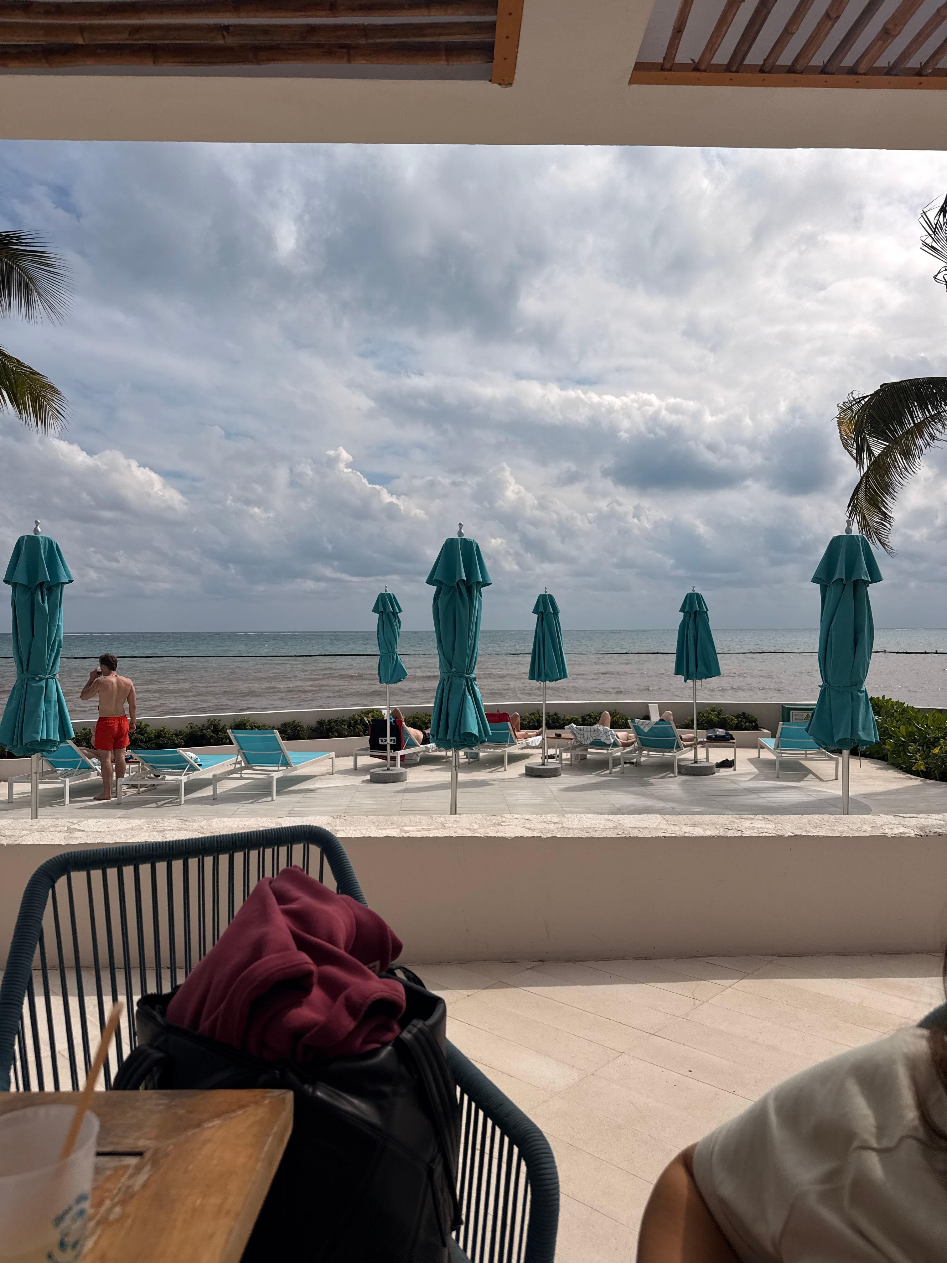 Poolside facing the ocean