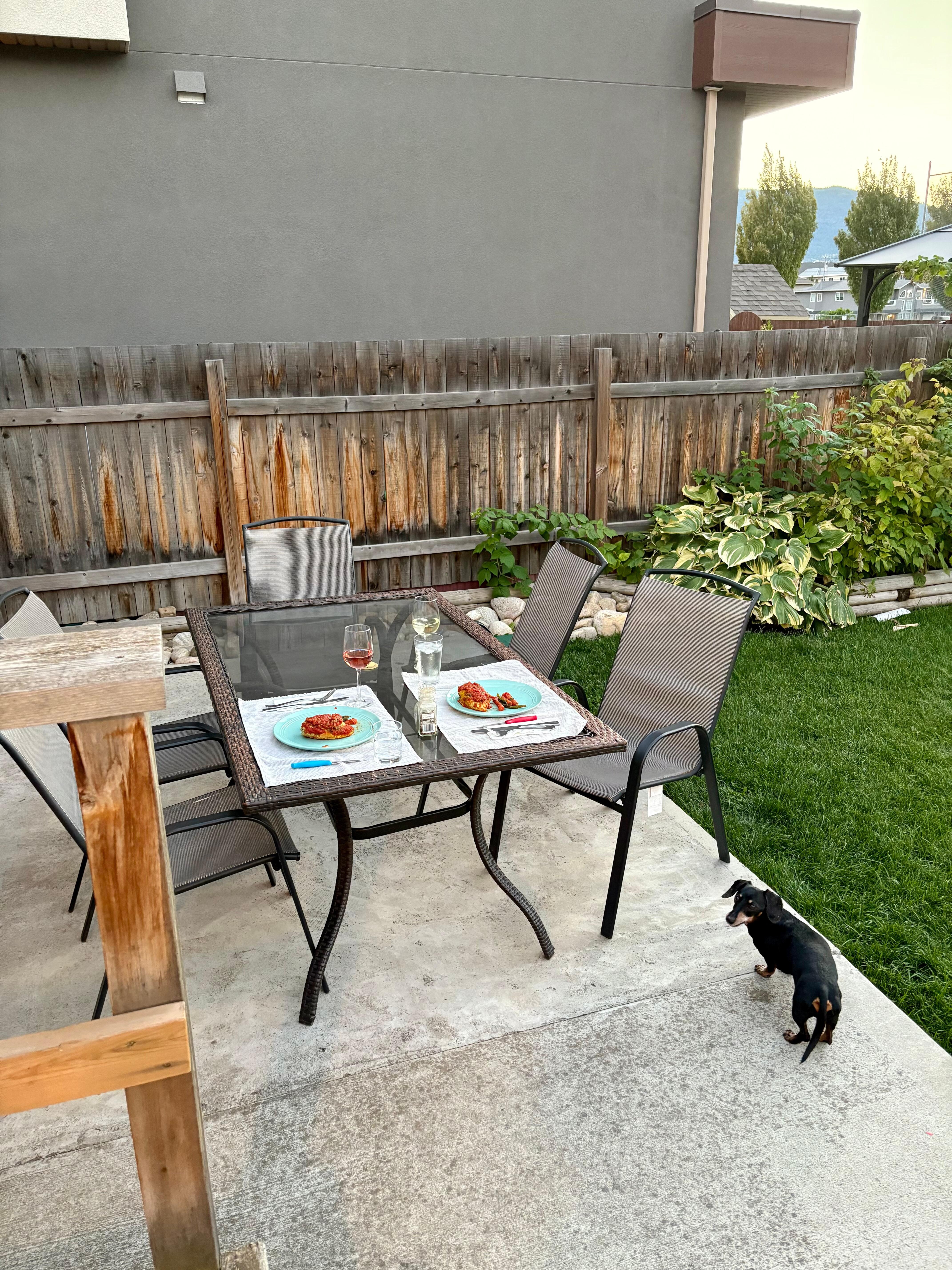 Table set for dinner outside