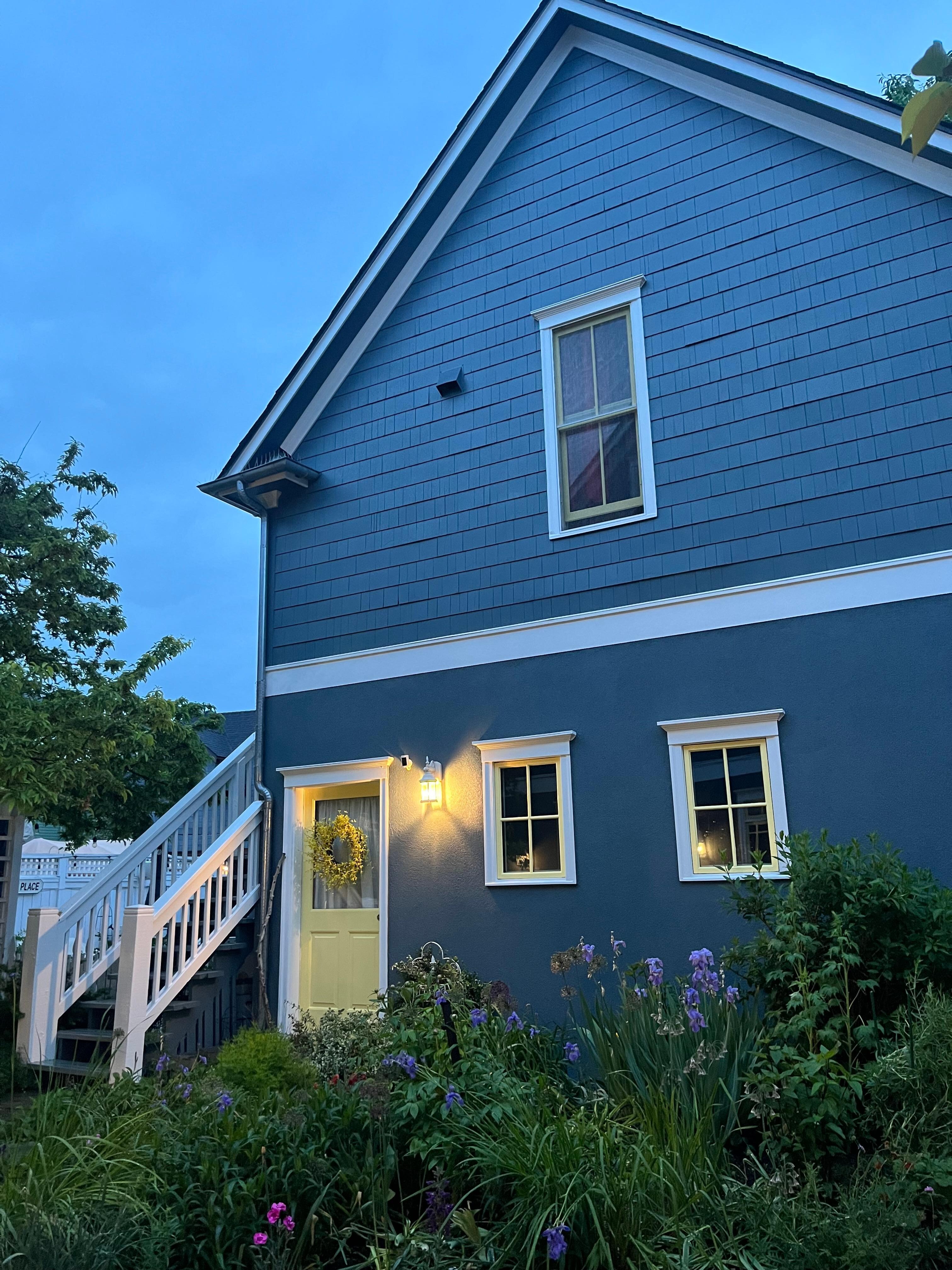 Studio cottage is above the garage