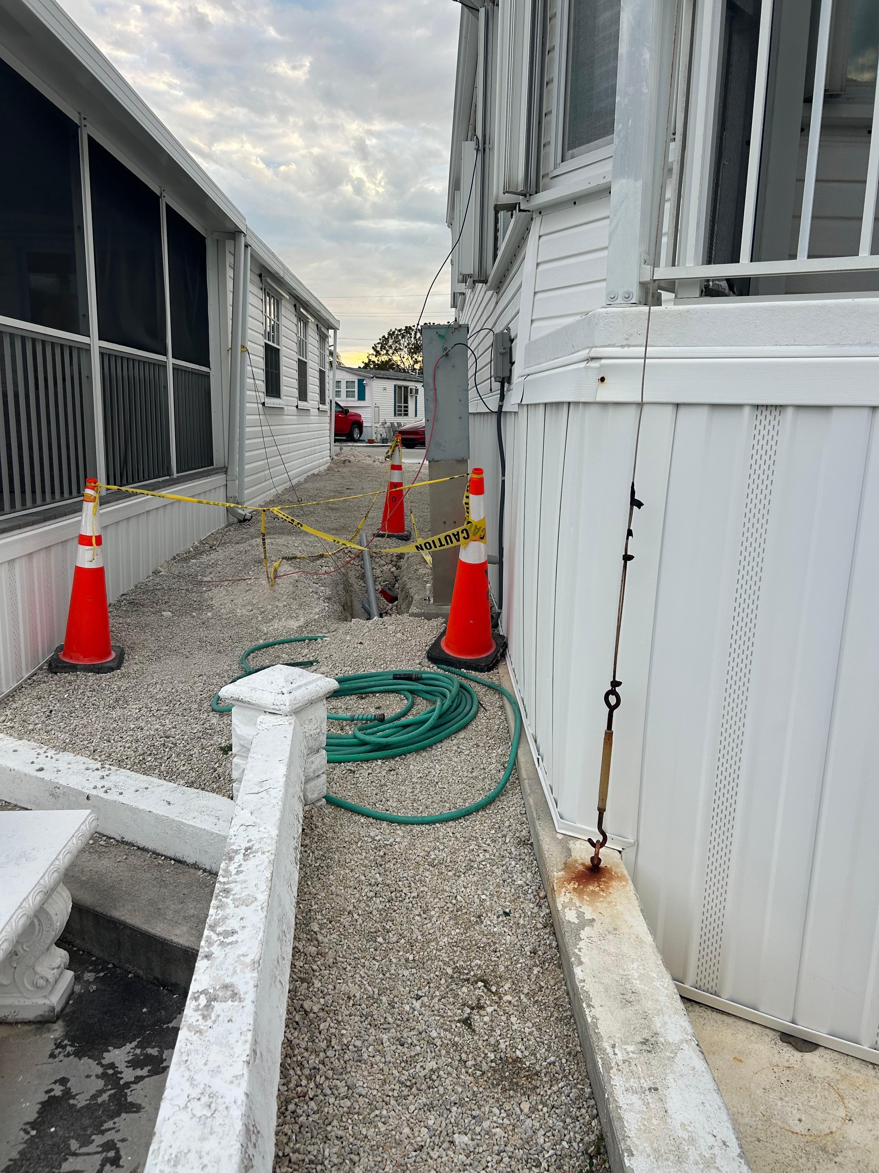 Trench just filled in