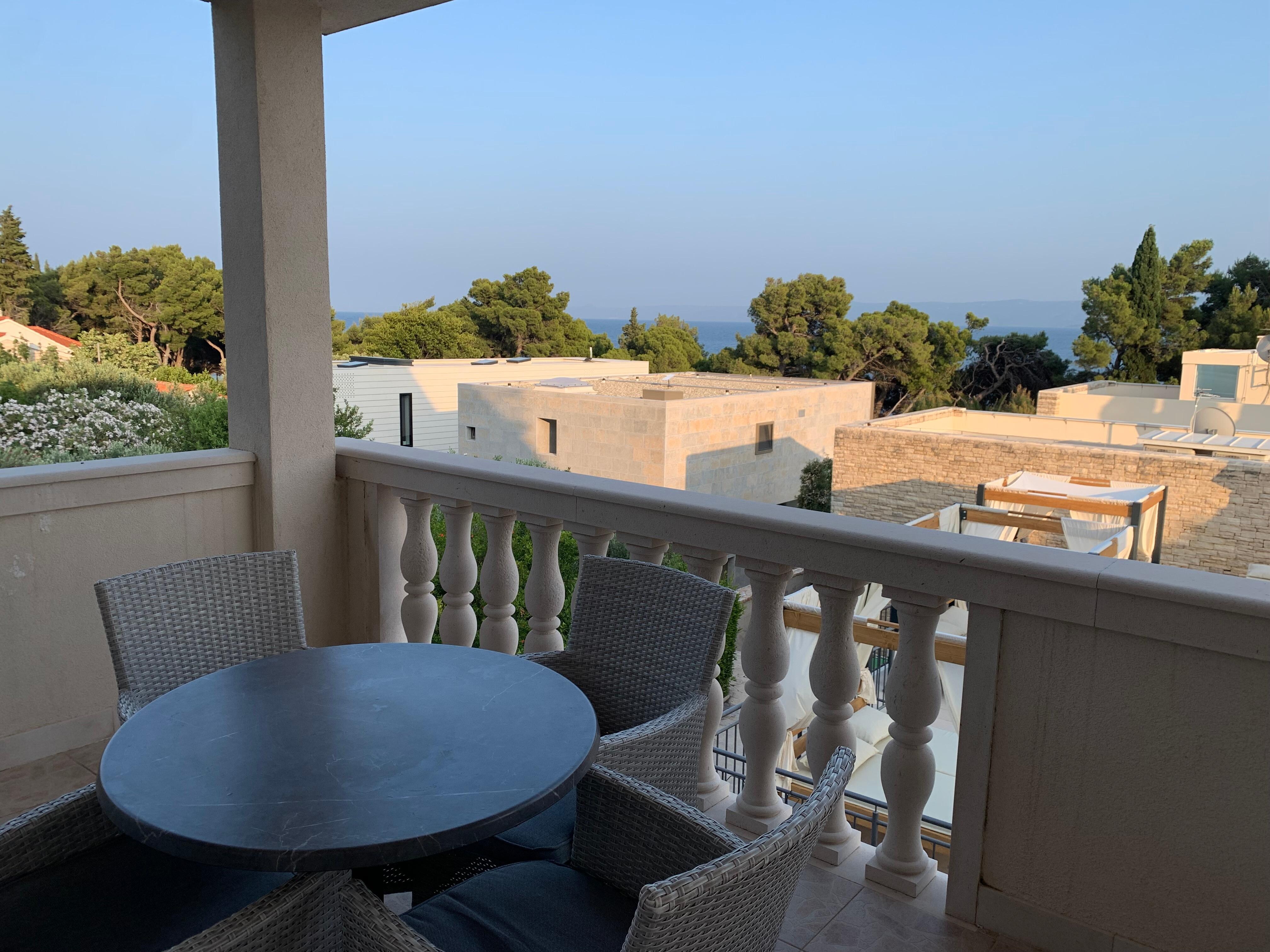 Balcony and view from our spacious room! 