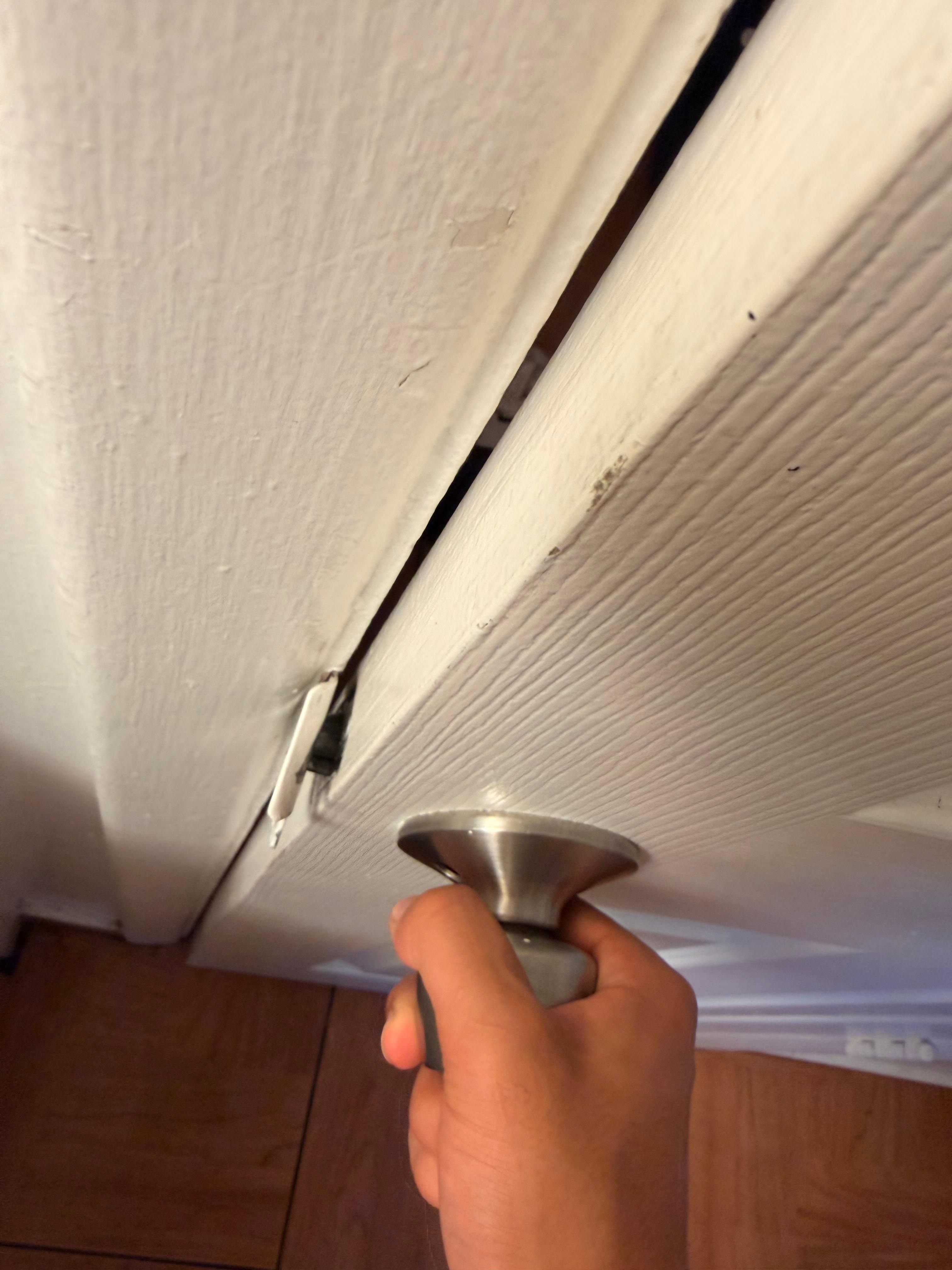 The bathroom door wouldn’t lock and place in the actual door