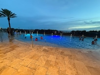 Pool in the evening was so pretty!
