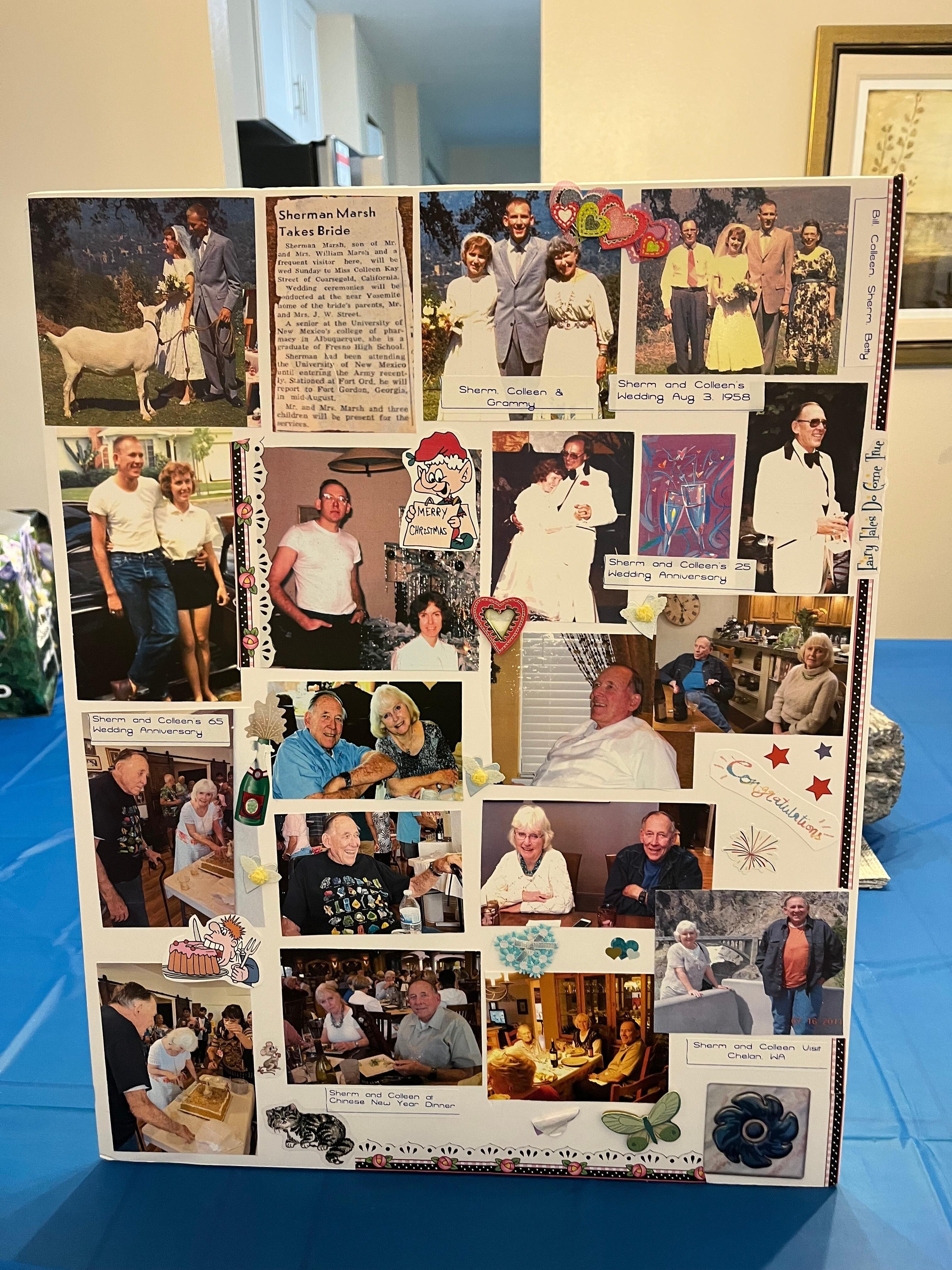 I made 10 display boards using pictures and narrative sharing my brother’s story. Everyone enjoyed looking at the photos and reading about his life. 
