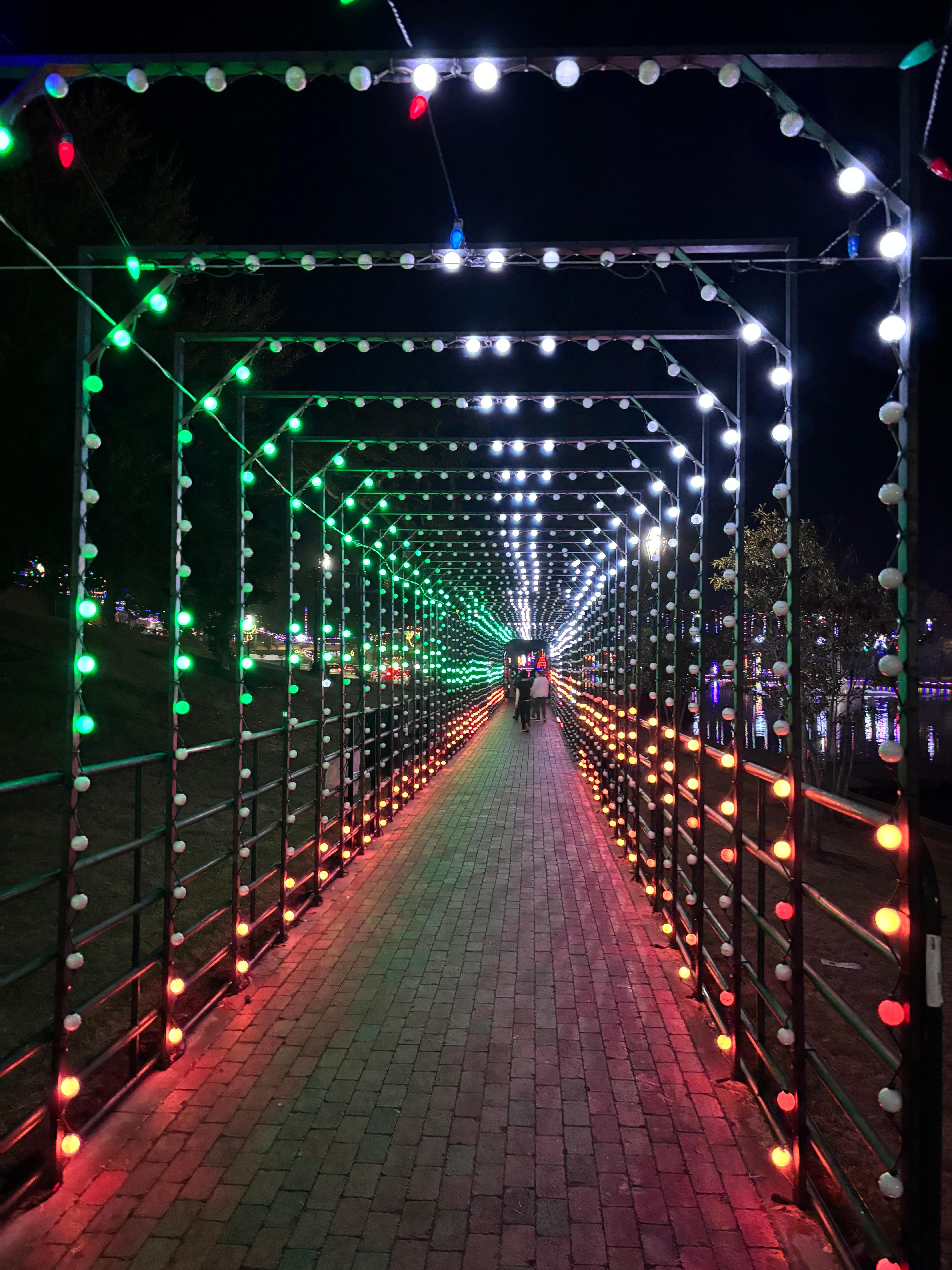 Light tunnel down at the river of lights. Less than a few blocks from hotel.