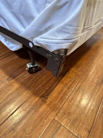 Bed frame bare metal corner
