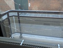 Window with large cracks