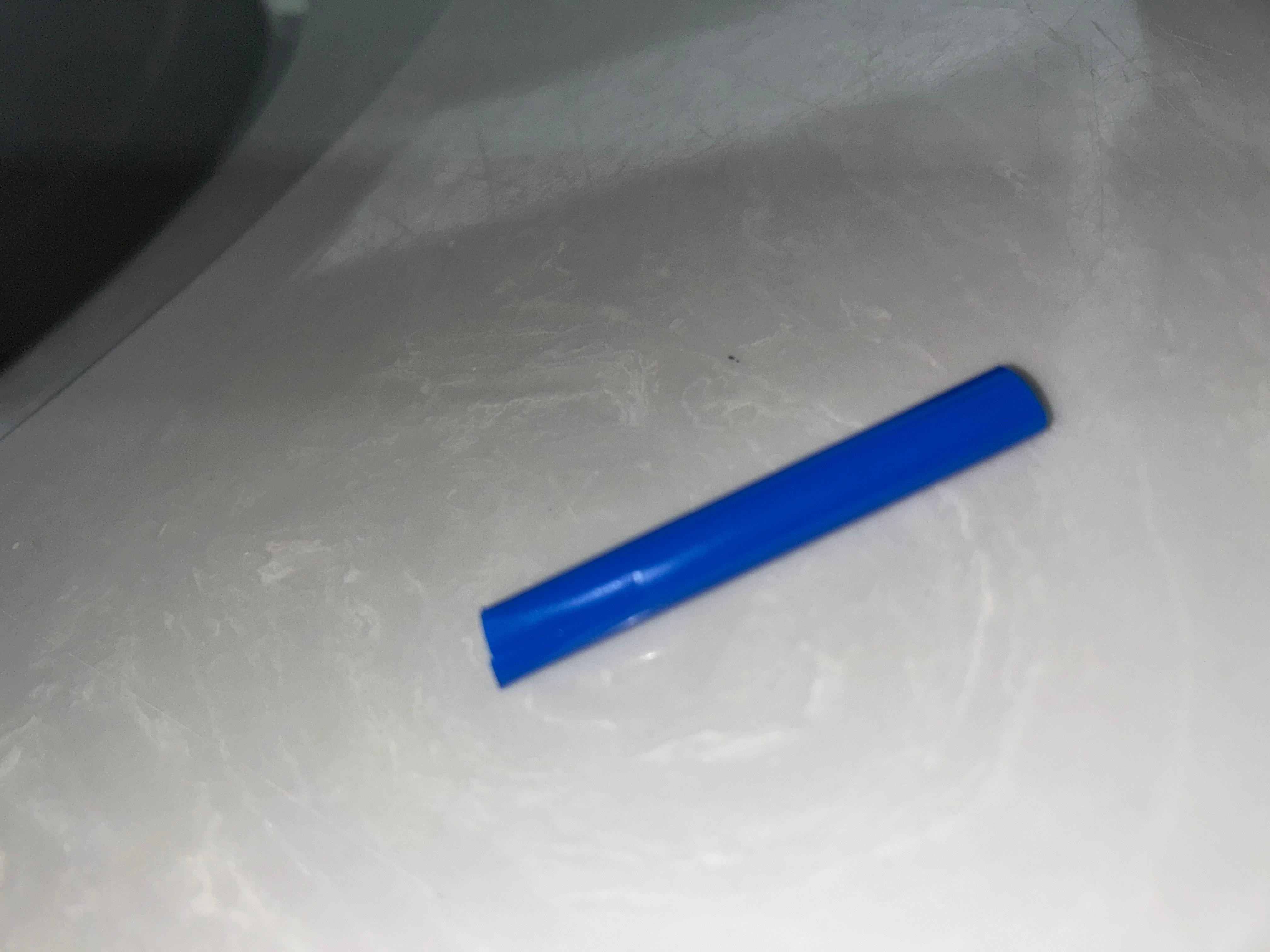 Straw with crystal like substance in it