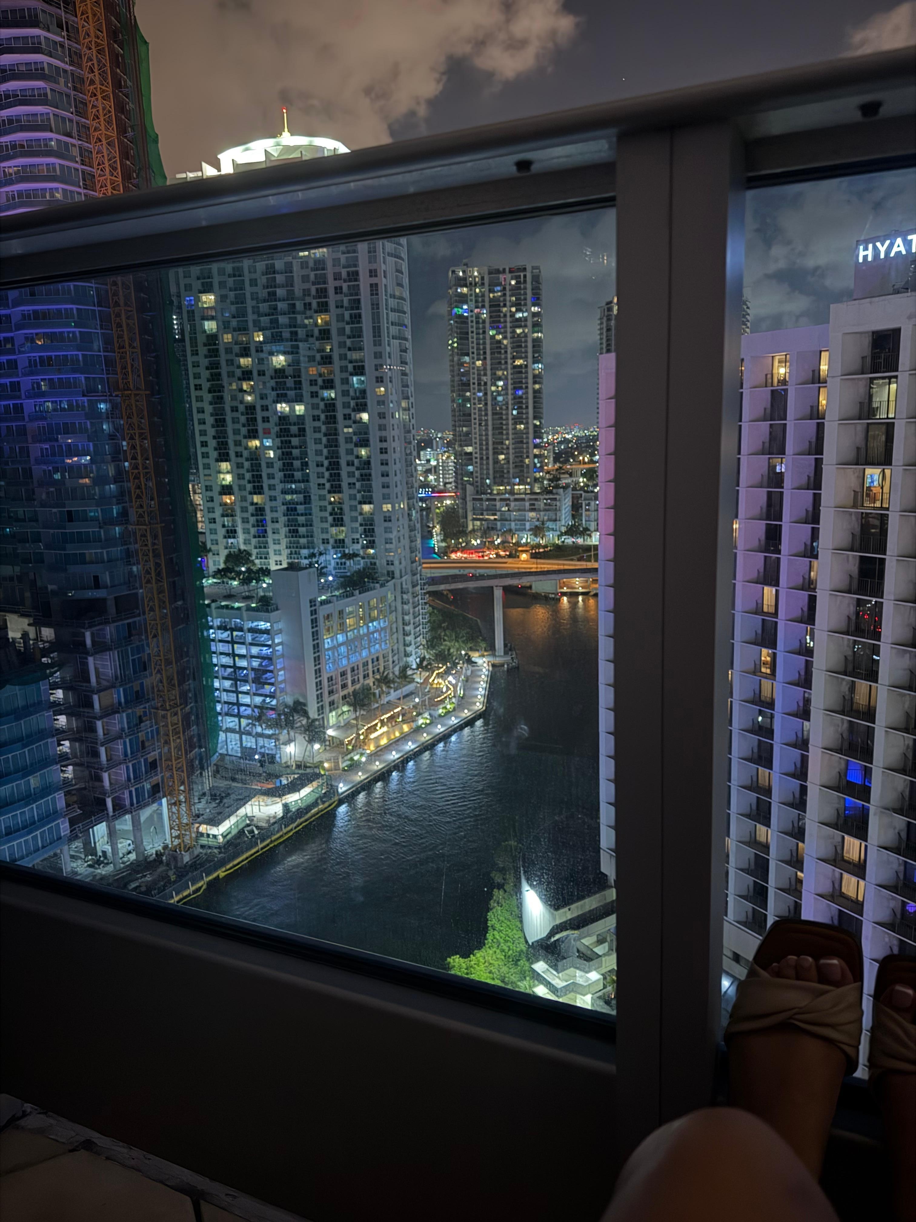 Balcony from 23rd floor King Suite partial water and city view
