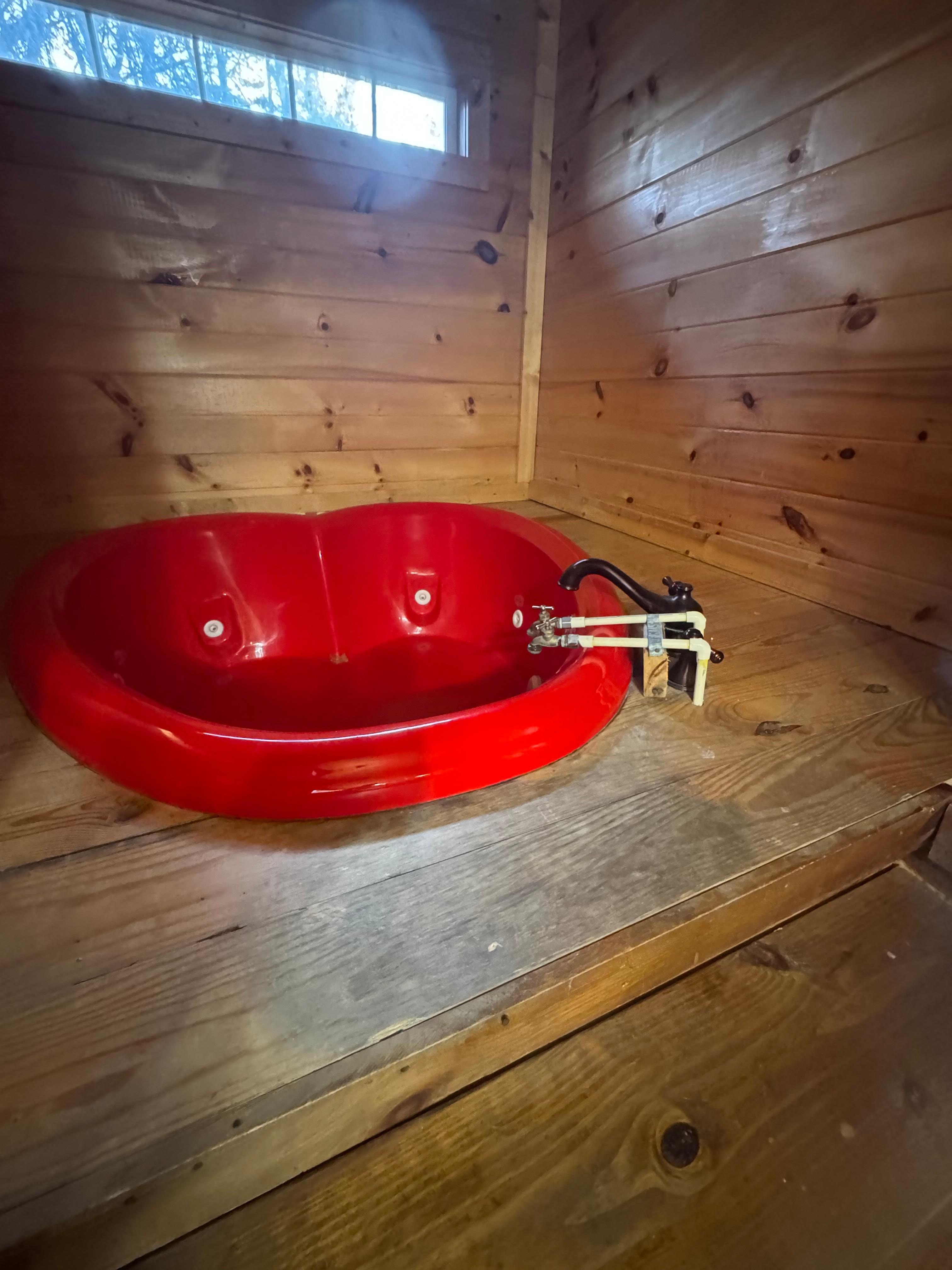 Indoor tub with “plumbing”