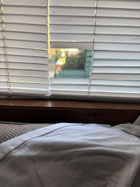 This is the odd missing area of the blinds where it felt like someone could see right in at night