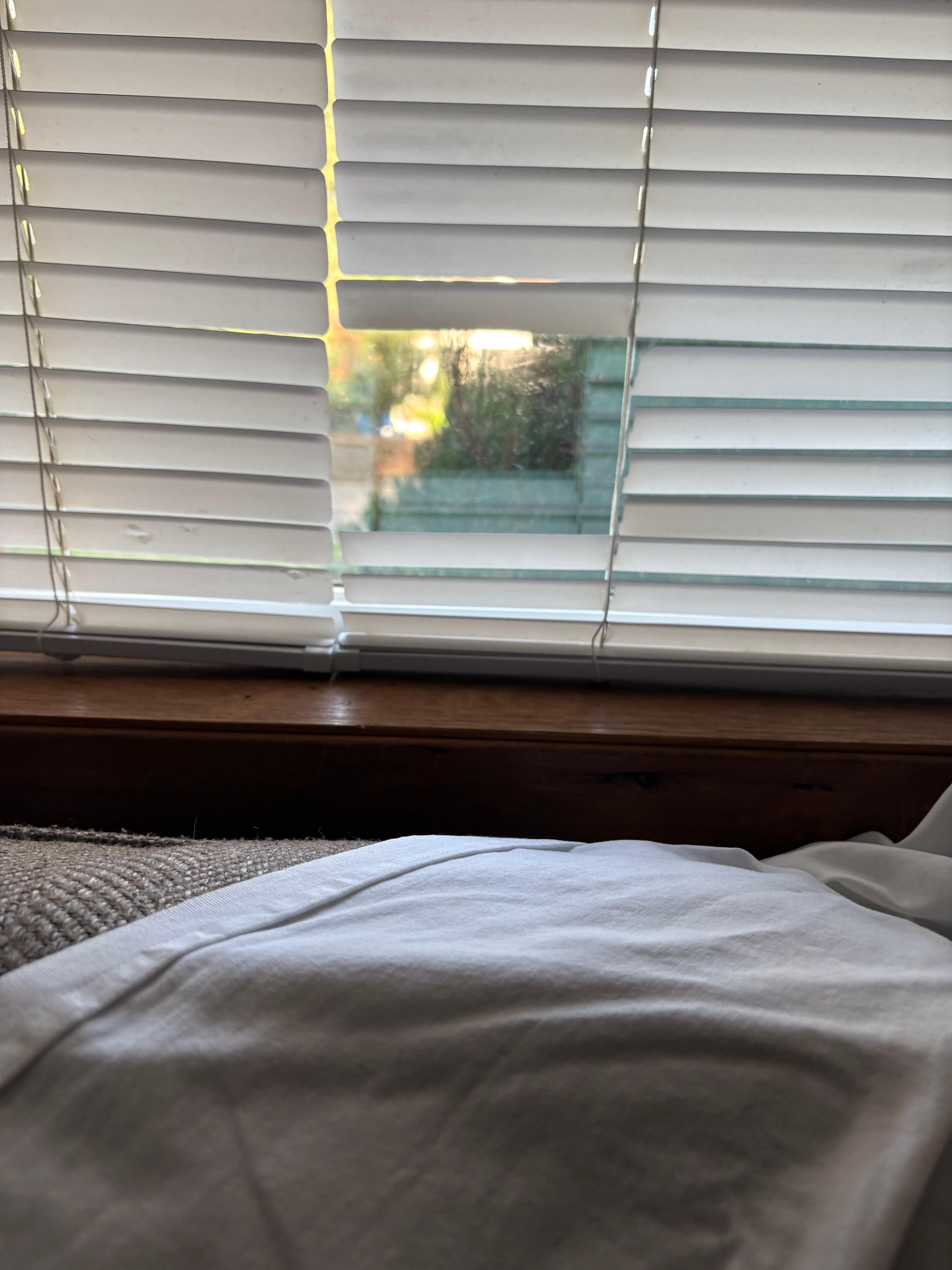 This is the odd missing area of the blinds where it felt like someone could see right in at night