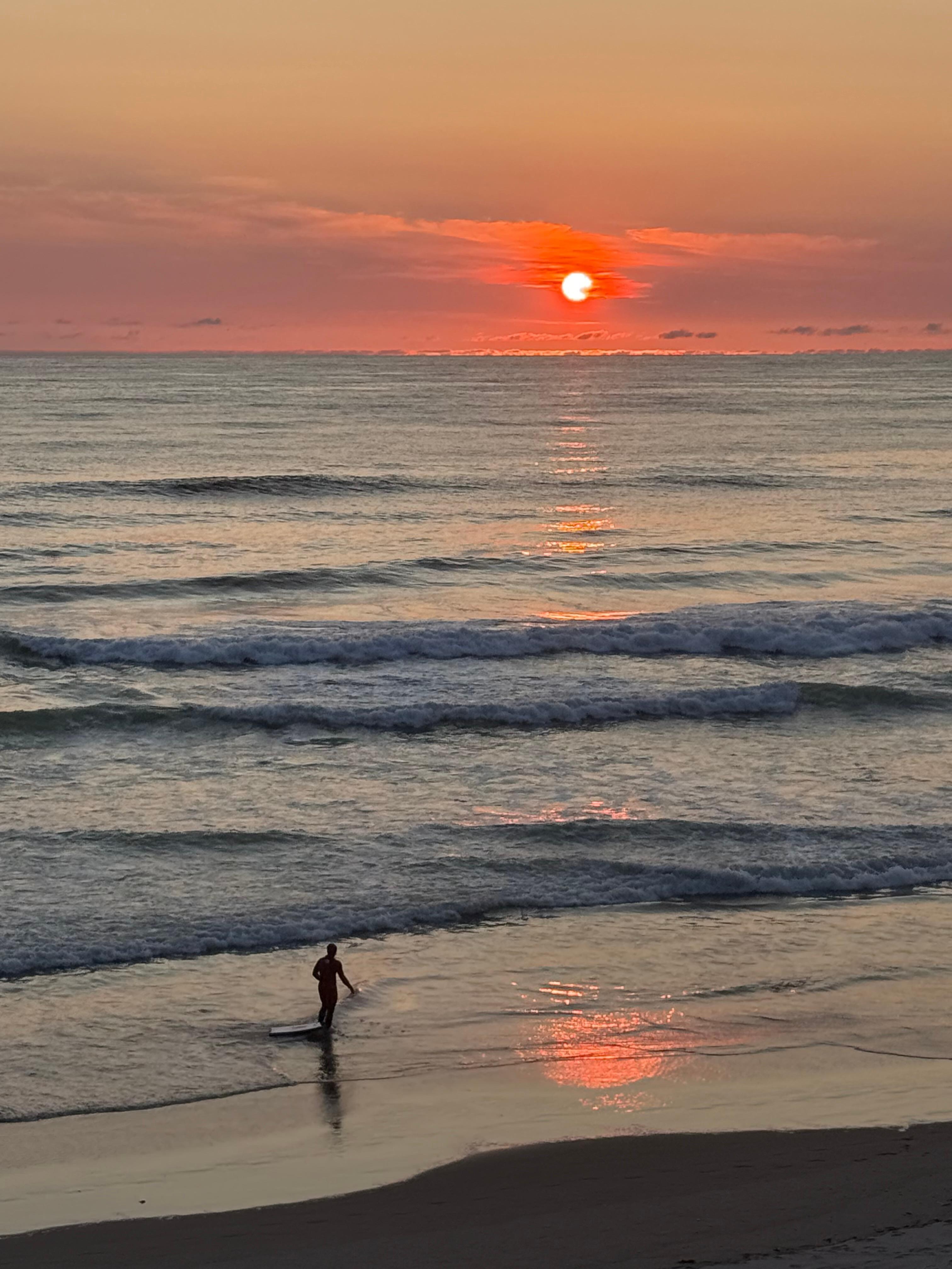 Surfer at sunset