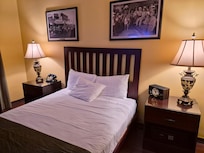 Classic room with neat reproductions.