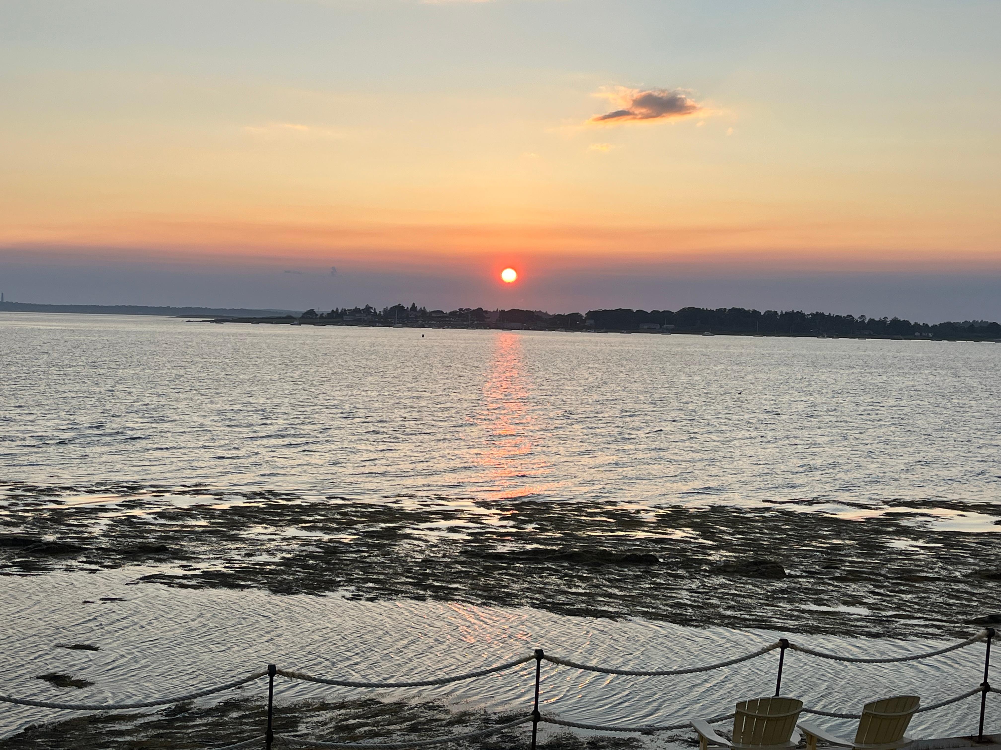 Sunset from the side deck.